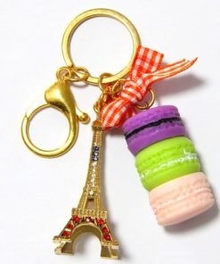 Porte clés métal Macaron